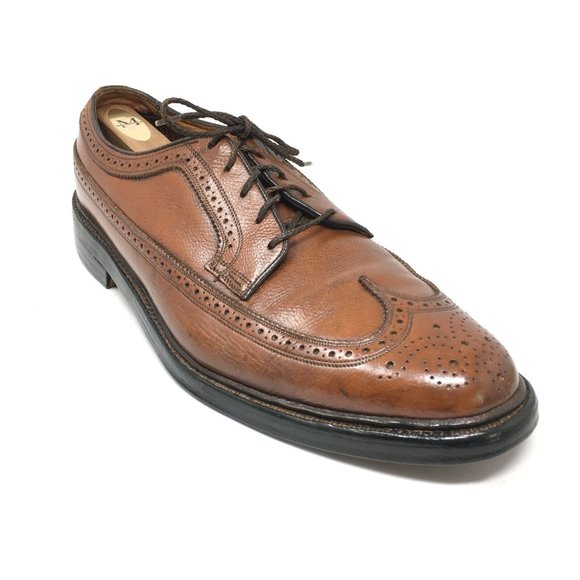 Men\'s Florsheim Longwing V Cleat Oxfords Dress Shoes Size 12 C Brown Leather main image 5